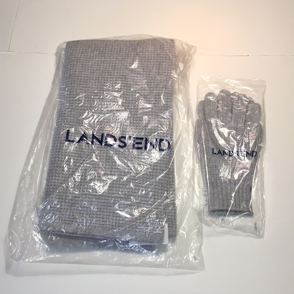 Lands' End Accessories Lands End Cashmere Scarf And Gloves Set Nwt